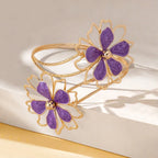 Women's flower arm bracelet - purple biceps chain