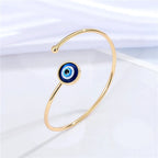 Turkish Blue Evil Eye Charm Bracelet in gold