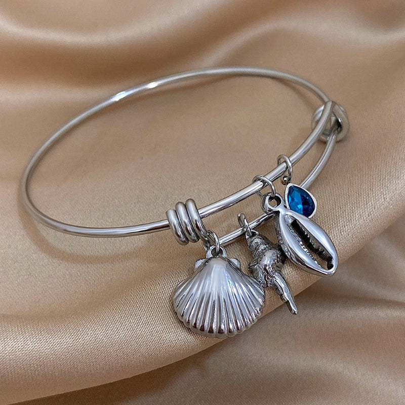 Silver Shell Charm Bracelet