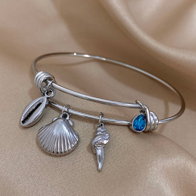 Silver Shell Charm Bracelet