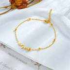 Anklet Bracelet with Hearts and Electrocardiogram