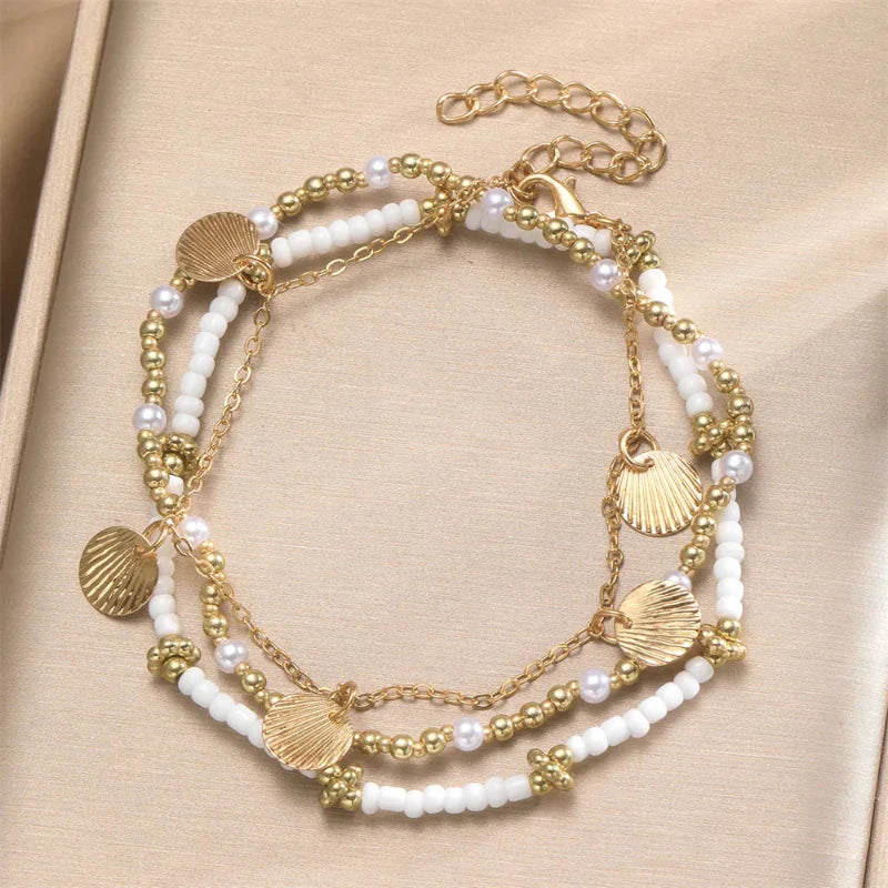 Anklet with Shell Beads