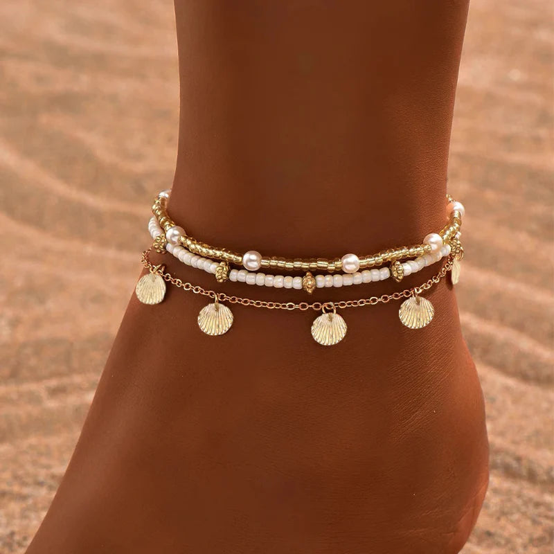 Anklet with Shell Beads