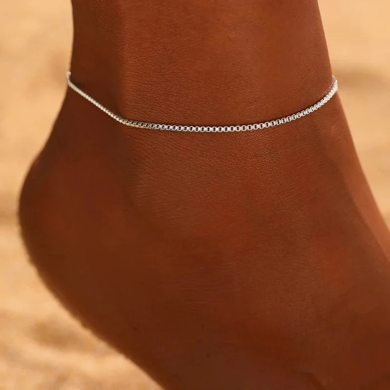 Thin Silver Anklet