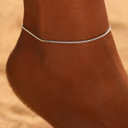 Thin Silver Anklet