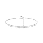 Double Row Fine Silver Ankle Bracelet
