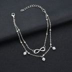 Infinity Ankle Bracelet for Women silver