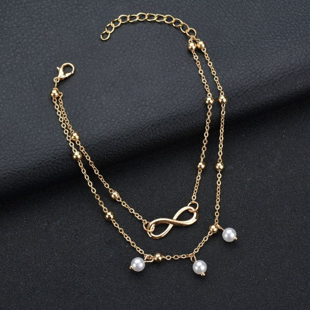 Infinity Ankle Bracelet for Women gold