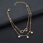 Infinity Ankle Bracelet for Women gold