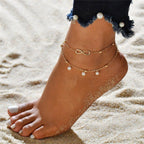 Infinity Ankle Bracelet for Women gold