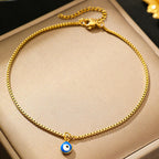 Blue Eye Anklet Gold