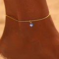 Blue Eye Anklet Gold