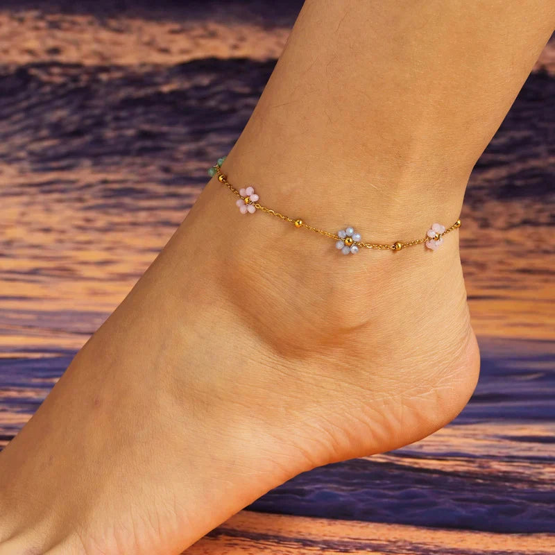 Colorful Flower Anklet Bracelet