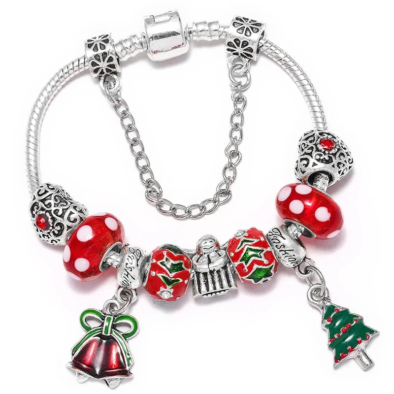 Christmas Tree Silver Bracelet