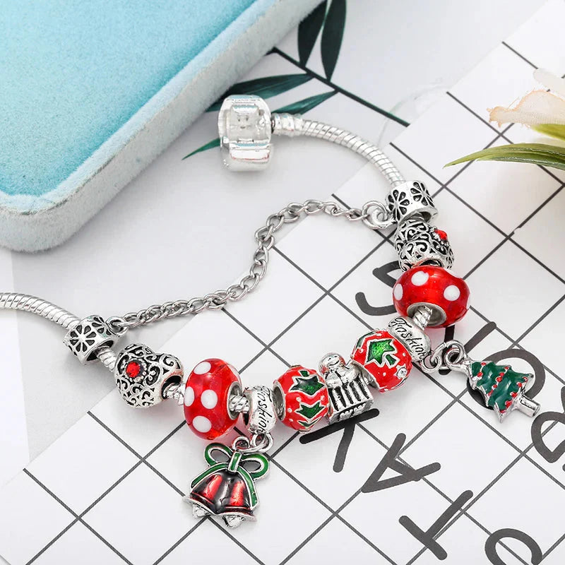 Christmas Tree Silver Bracelet