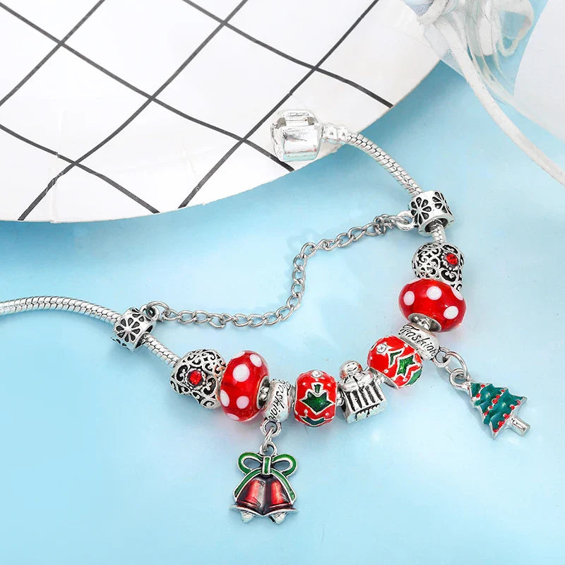 Christmas Tree Silver Bracelet