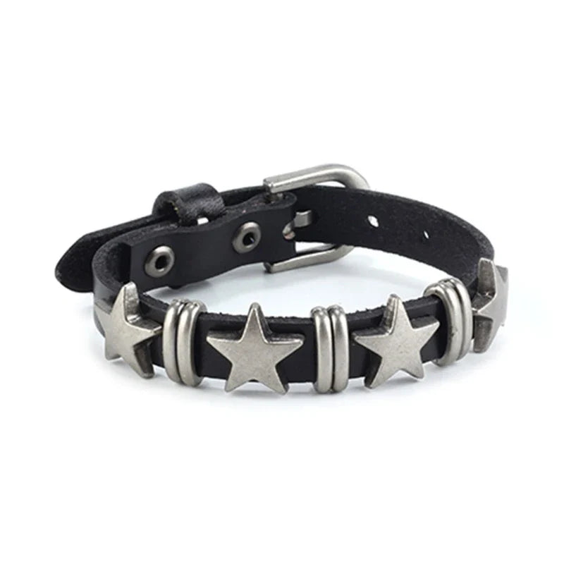 Vintage Style Bracelet with Black Stars