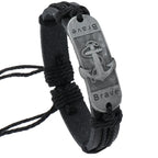 Leather Anchor Bracelet