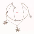 Double Bracelet with Crystal Snowflakes