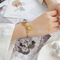 Double Heart Women’s Chain Bracelet Gold