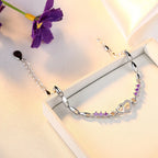  Elegant bracelet with purple zircon heart