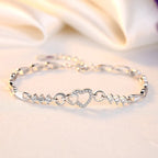 Elegant bracelet with white zircon heart