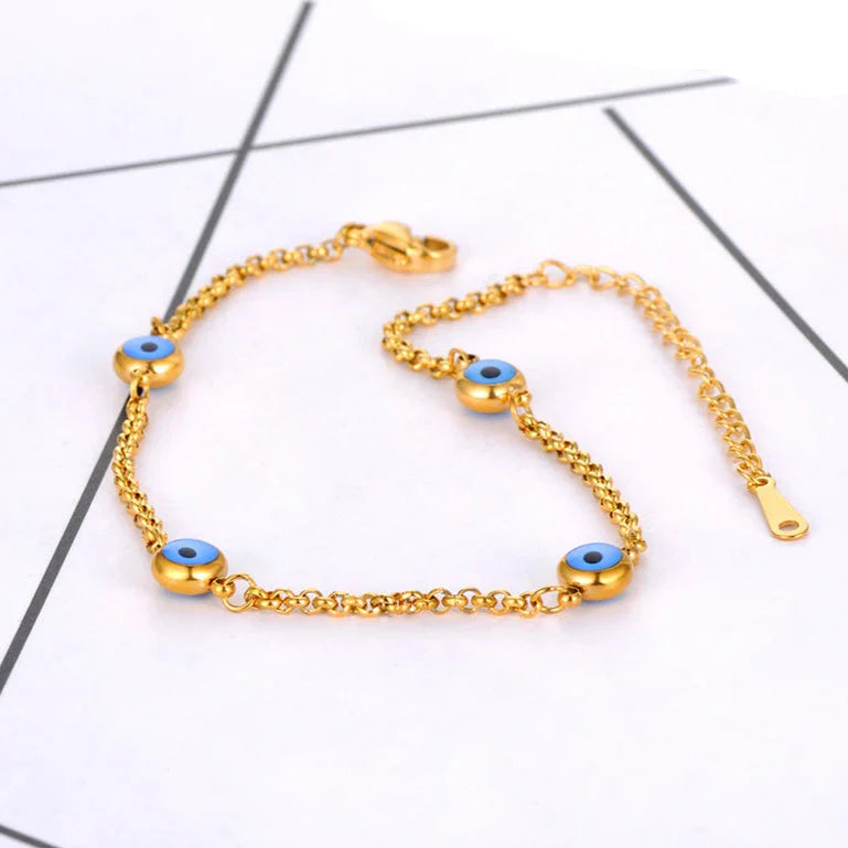 Elegant Turkish Evil Eye Bracelet gold
