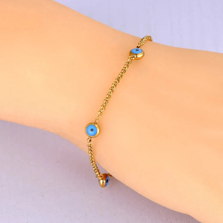 Elegant Turkish Evil Eye Bracelet gold