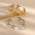 Elegant Bracelet Shells Starfish and Scallops Starfish Silver