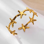 Elegant Bracelet Shells Starfish and Scallops Starfish Gold