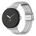 Hard-Lightly Tempered Steel Mesh Smartwatch Bracelet Google Pixel Watch 1 & 2 silver