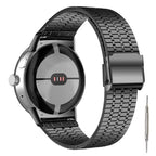 Hard-Lightly Tempered Steel Mesh Smartwatch Bracelet Google Pixel Watch 1 & 2 black