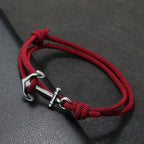Maroon anchor rope bracelet