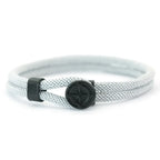 Rope Bracelet with Black Compass Rose of the Winds grey