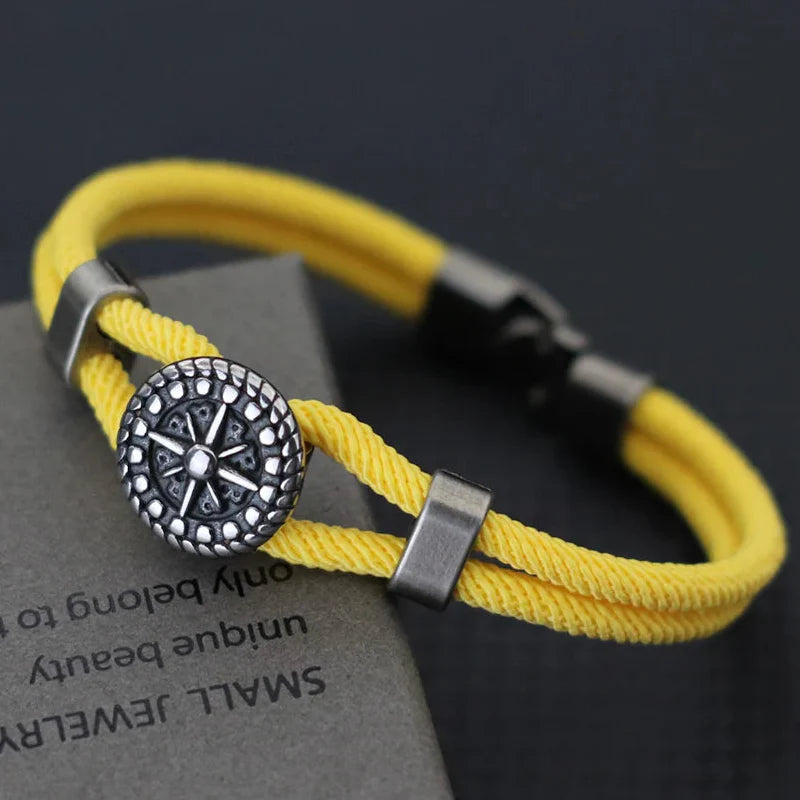Compass Rose Rope Bracelet yellow