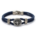 Compass Rose Rope Bracelet navy blue