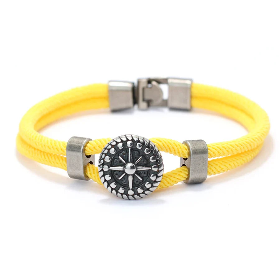 Compass Rose Rope Bracelet yellow