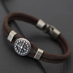 Compass Rose Rope Bracelet brown