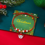 Cord Bracelet with Red Reindeer Christmas Pendant