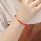 Rope Bracelet with Mountain Pendant for Women or Men red