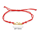 Rope Bracelet with Mountain Pendant for Women or Men