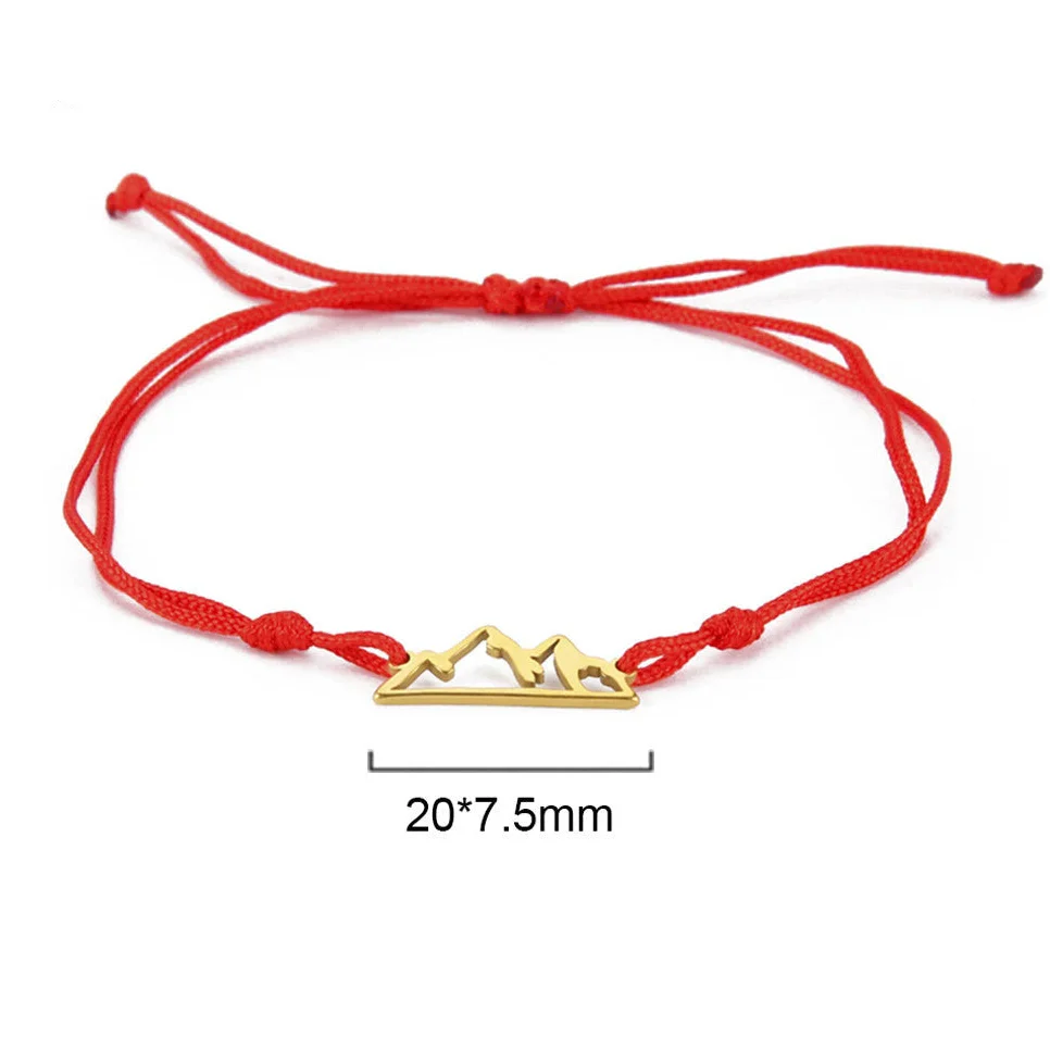 Rope Bracelet with Mountain Pendant for Women or Men