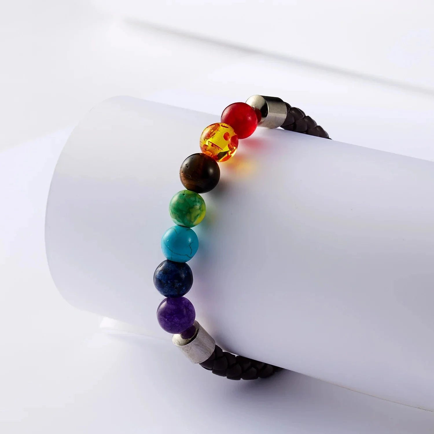Cord and 7 Chakras Stone Bracelet