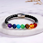Cord and 7 Chakras Stone Bracelet
