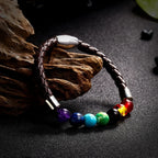 Cord and 7 Chakras Stone Bracelet