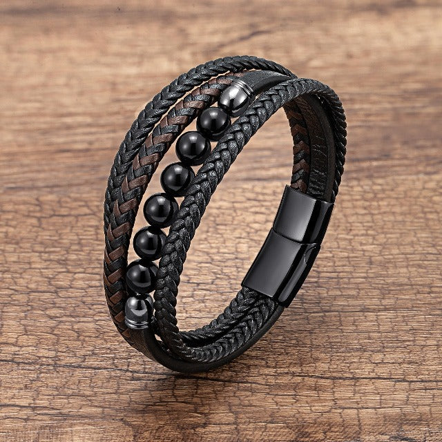 Agate Leather Bracelet