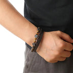 Leather Tree of Life Beaded Bracelet for Men