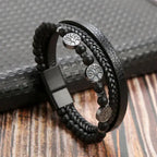 Leather Tree of Life Beaded Bracelet for Men style 2