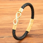Modern Infinity Men's Leather Bracelet
