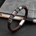 Vintage-Style Viking Leather Bracelet Brown